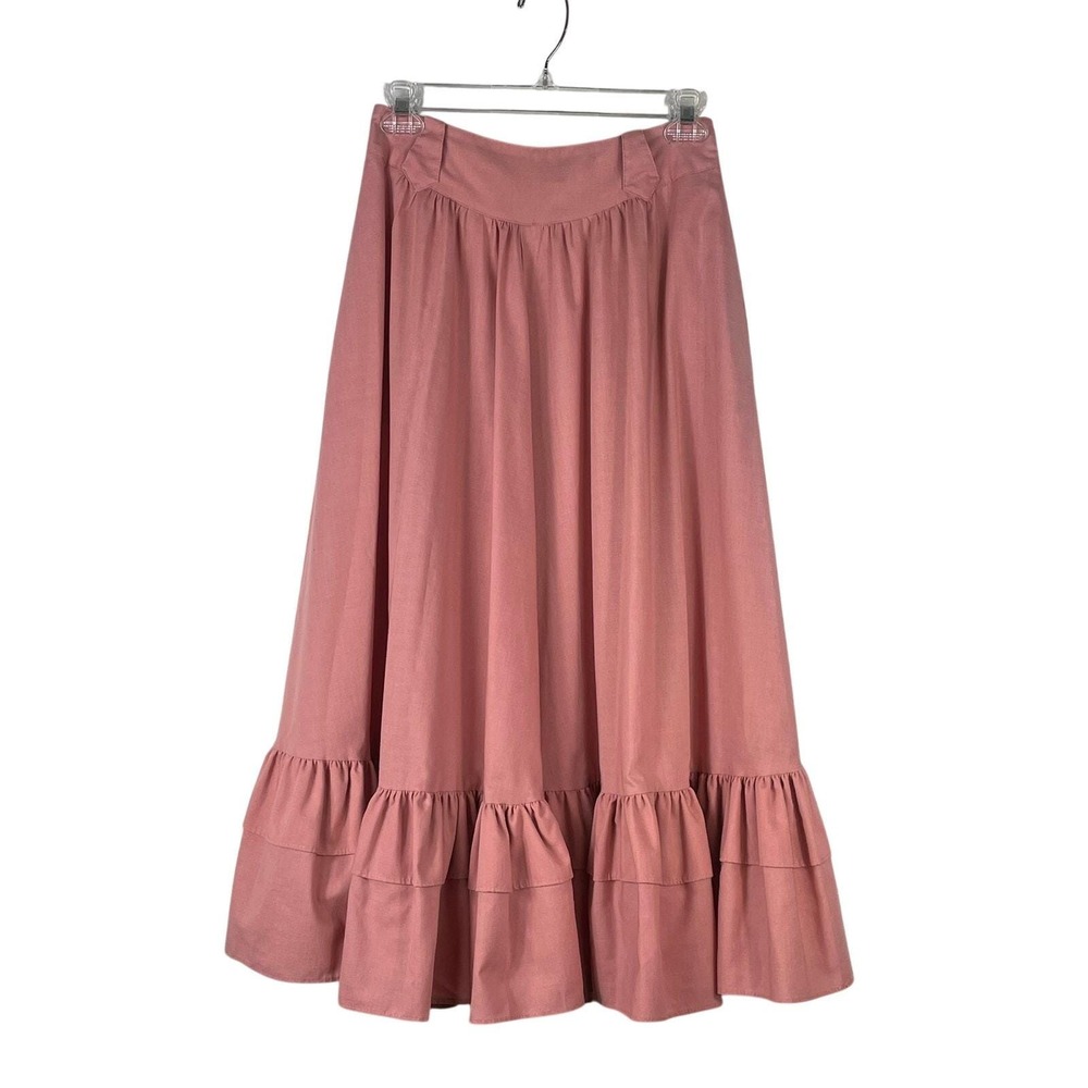 Vintage Circle 7 Marilyn Williams Blush Pink Circle Prairie Skirt Tiered Cottage